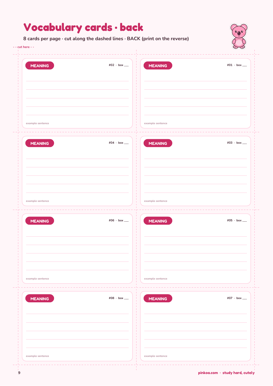 Koa Flashcards Kit (Printable PDF)