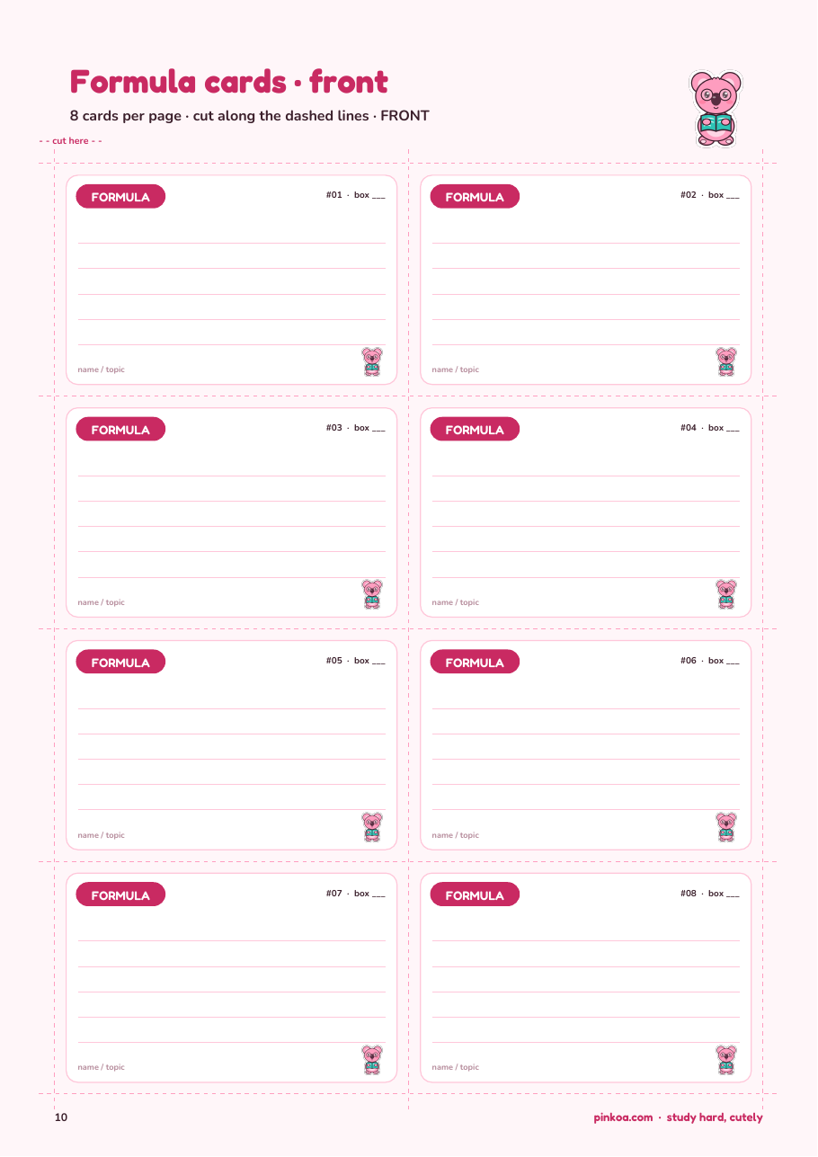 Koa Flashcards Kit (Printable PDF)