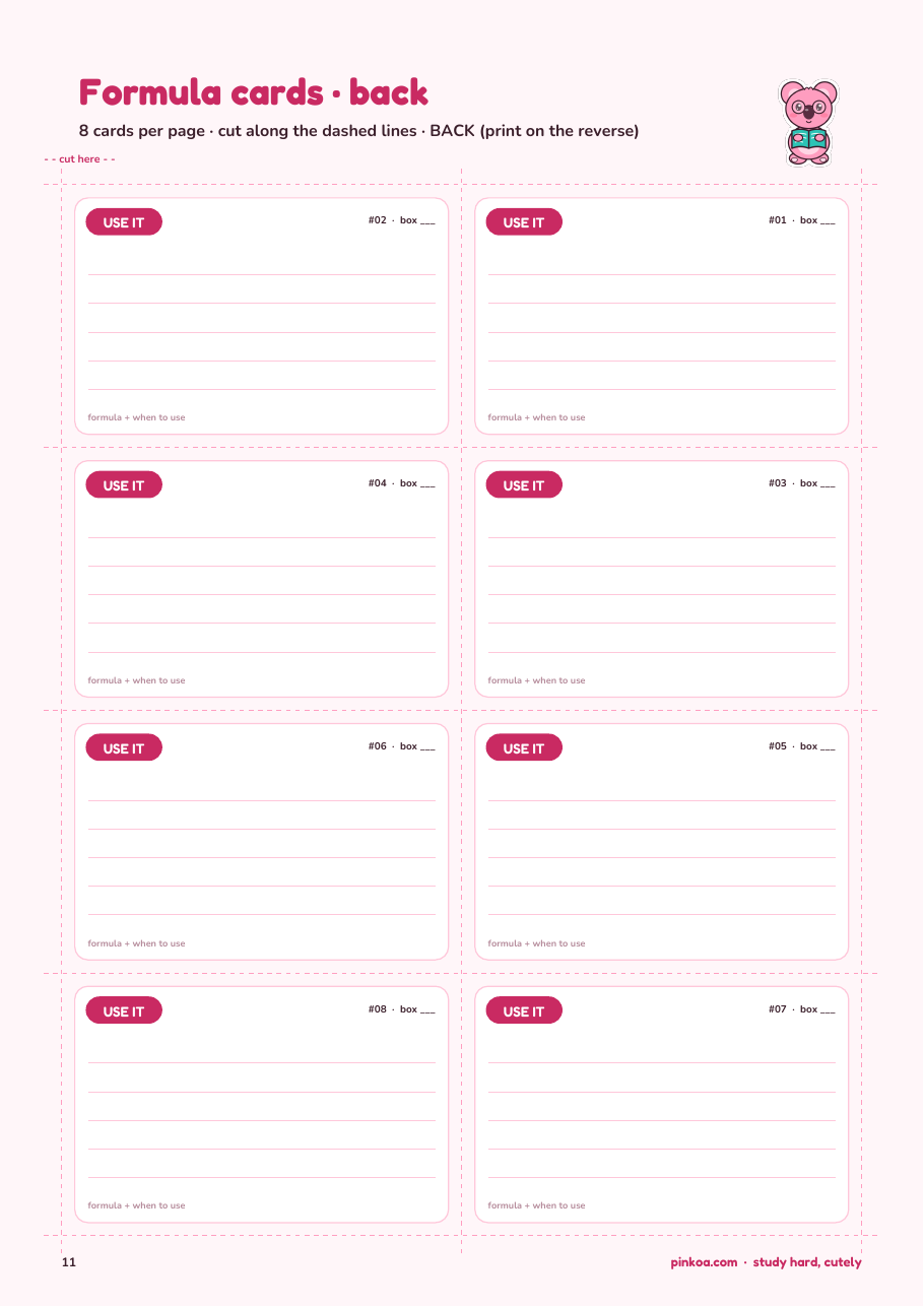 Koa Flashcards Kit (Printable PDF)