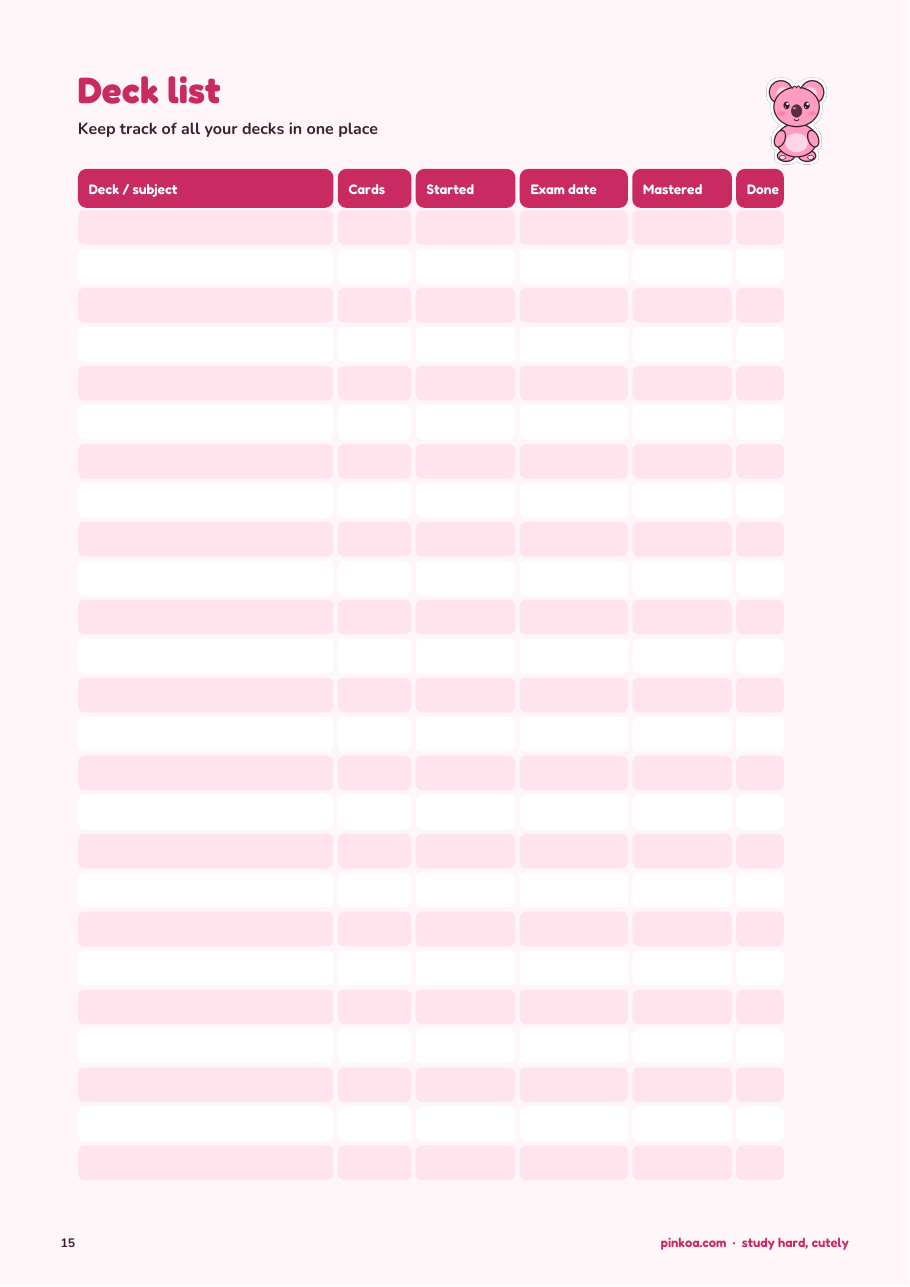 Koa Flashcards Kit (Printable PDF)
