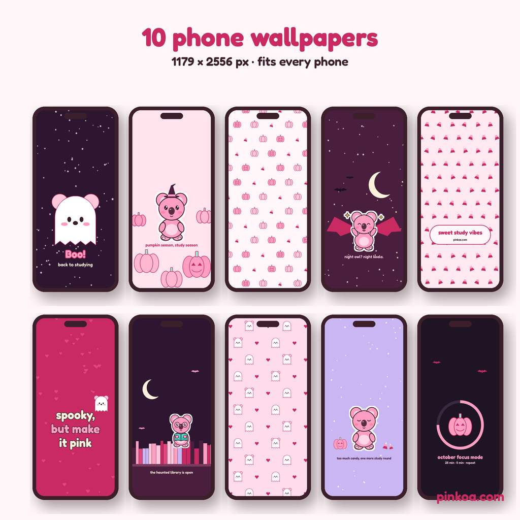 10 pink Halloween phone wallpapers