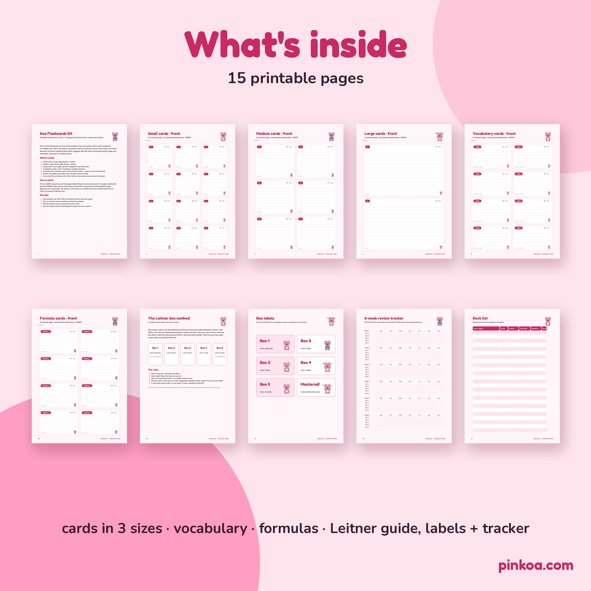 Koa Flashcards Kit (Printable PDF)