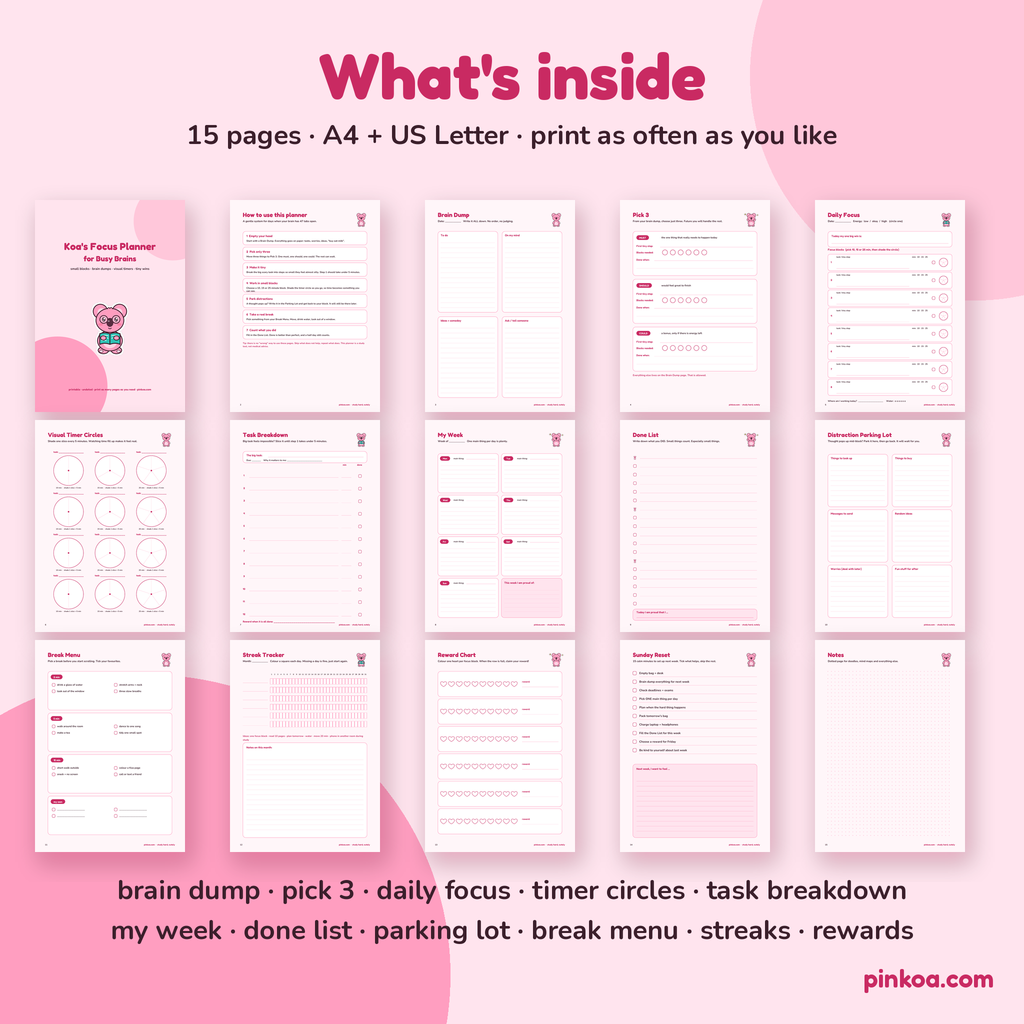 What's inside the focus planner
