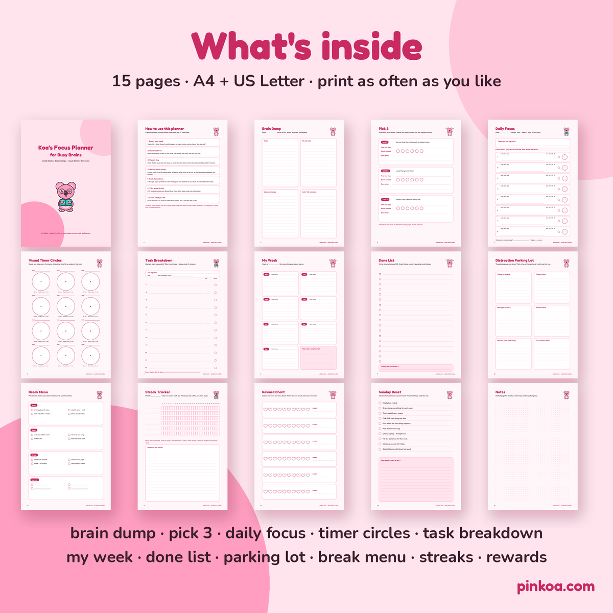 What's inside the focus planner