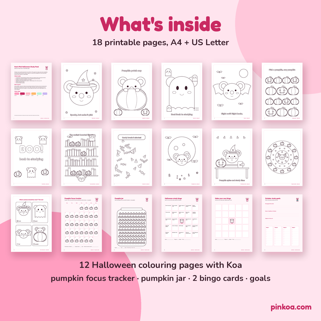 What's inside the Halloween Study Pack
