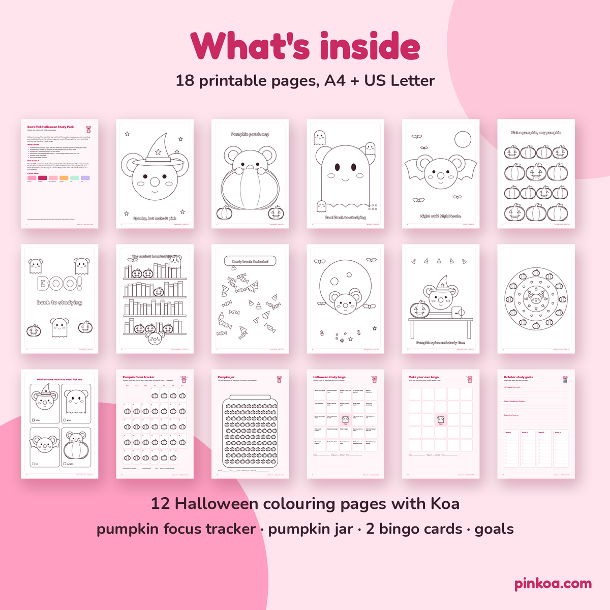 What's inside the Halloween Study Pack