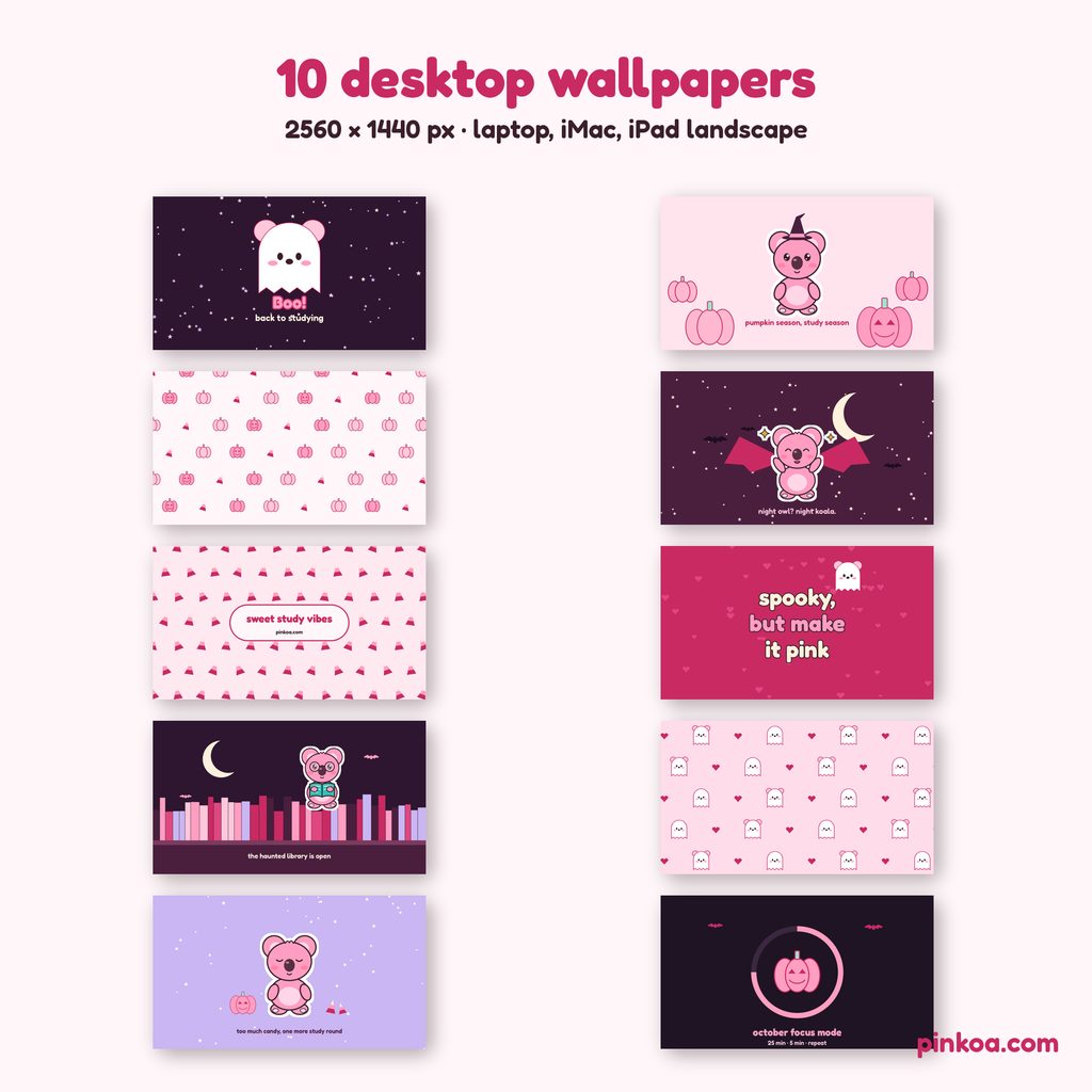 10 pink Halloween desktop wallpapers