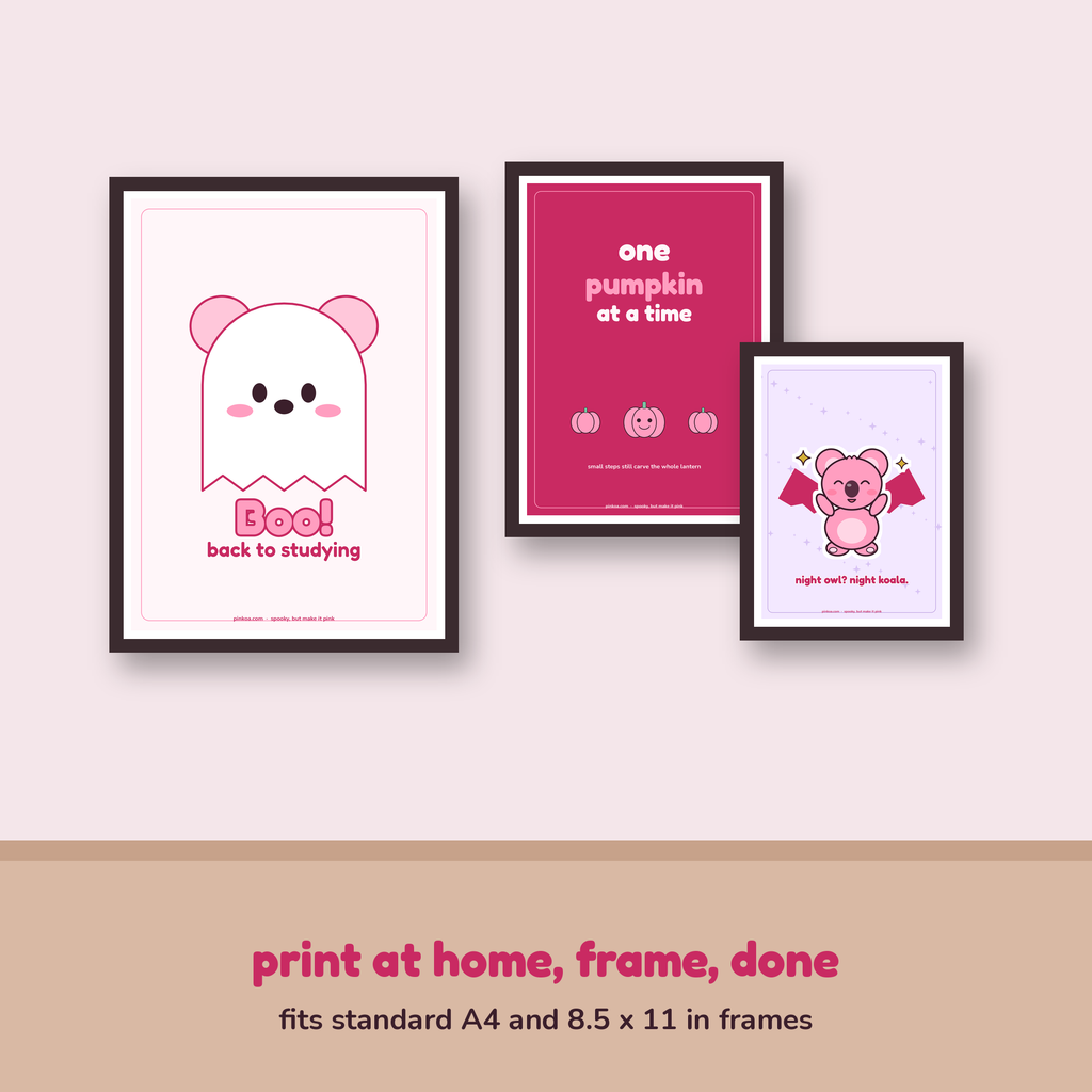 Pink Halloween Koa wall art preview 2