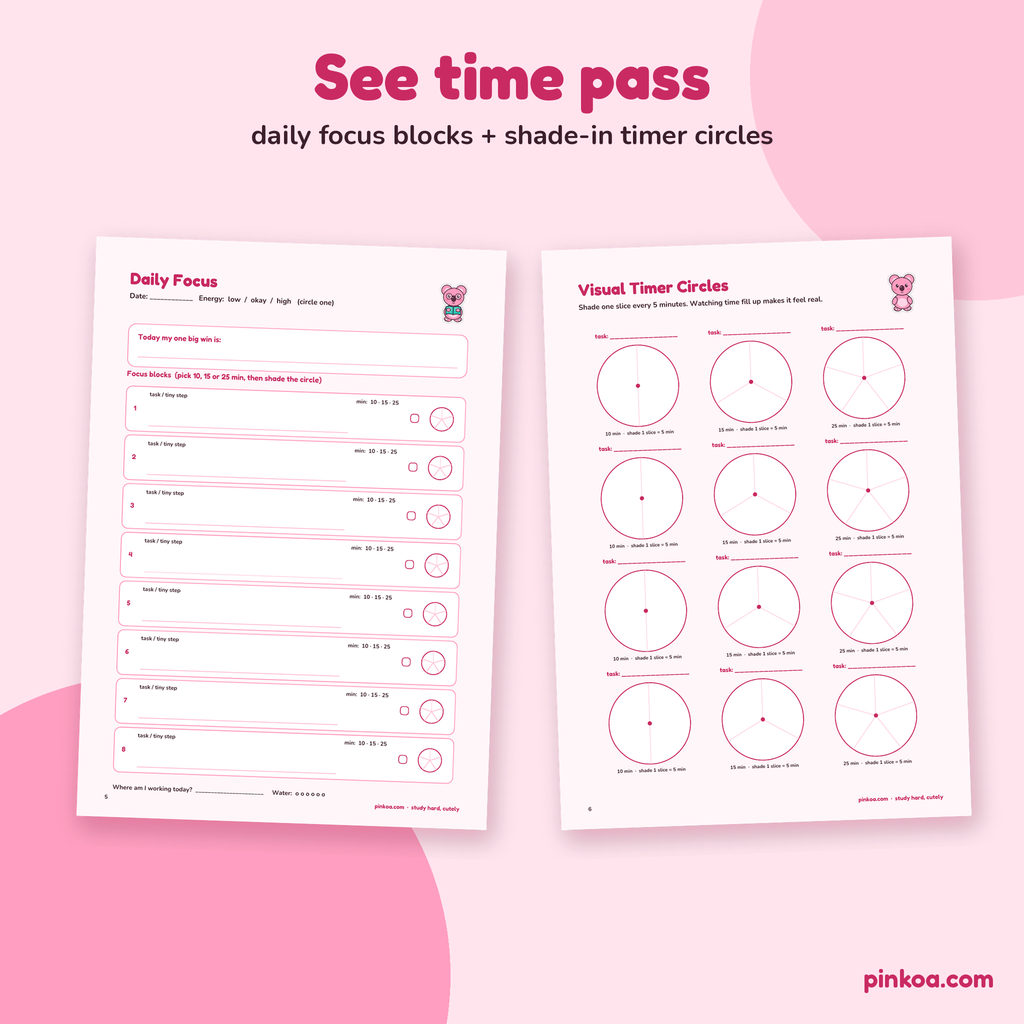 Daily focus timers page