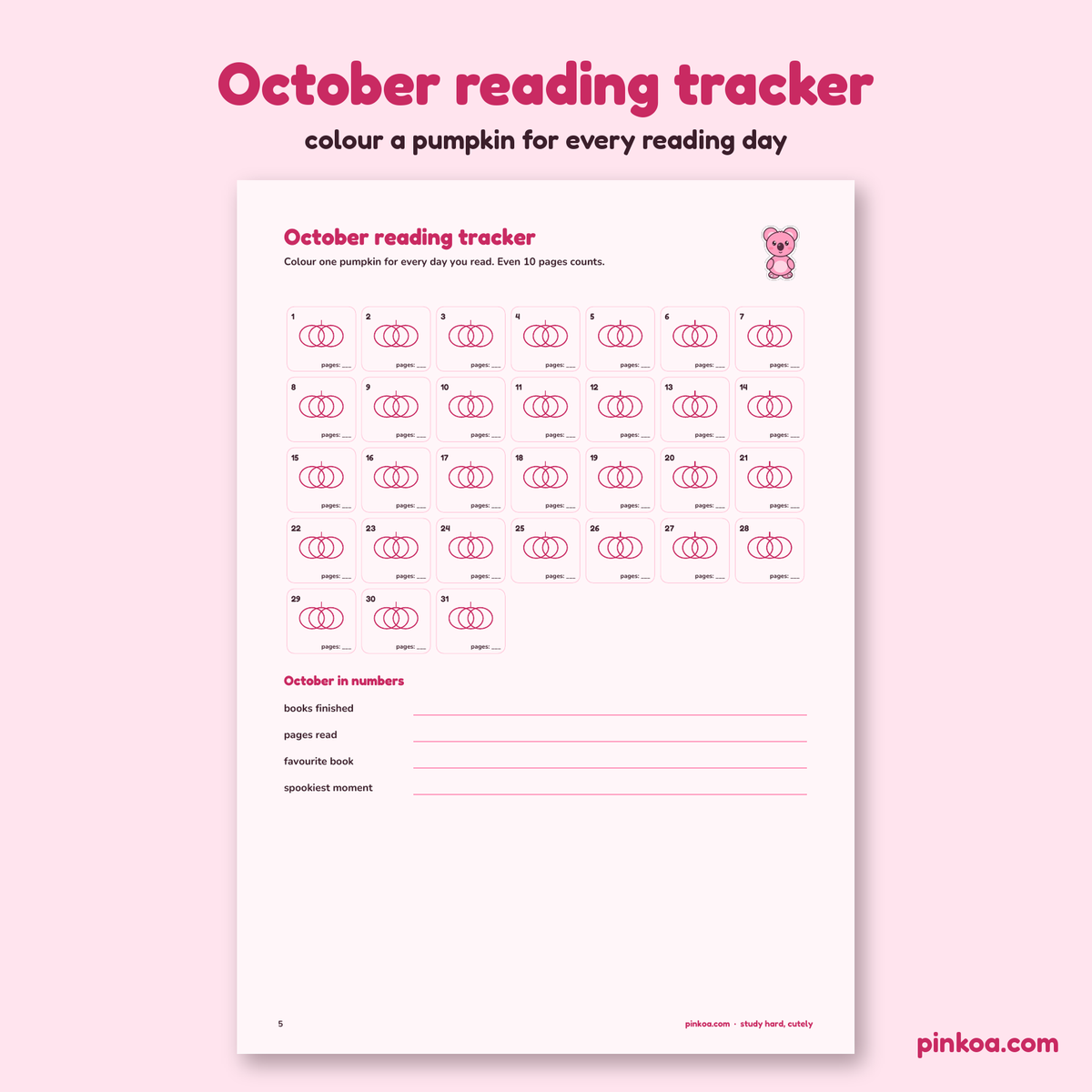 October reading tracker