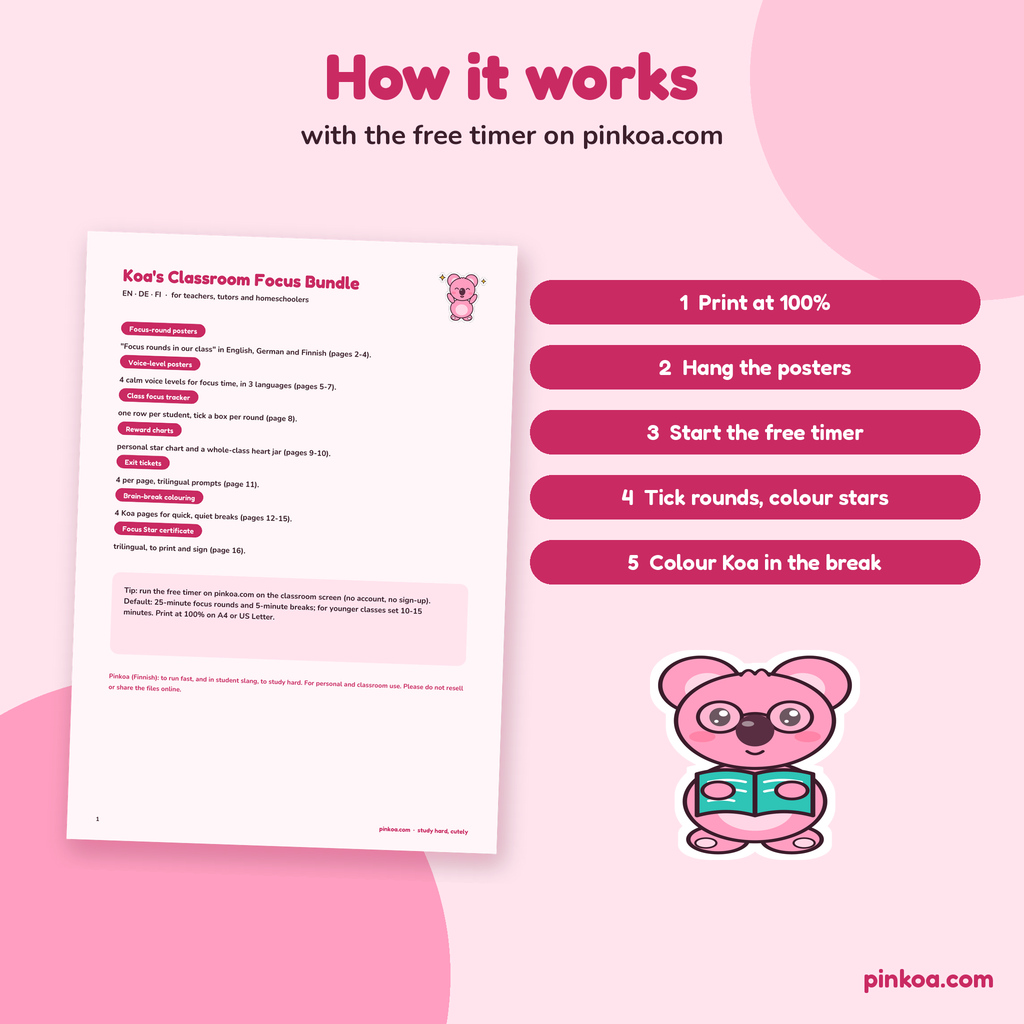 How it works with the free timer on pinkoa.com