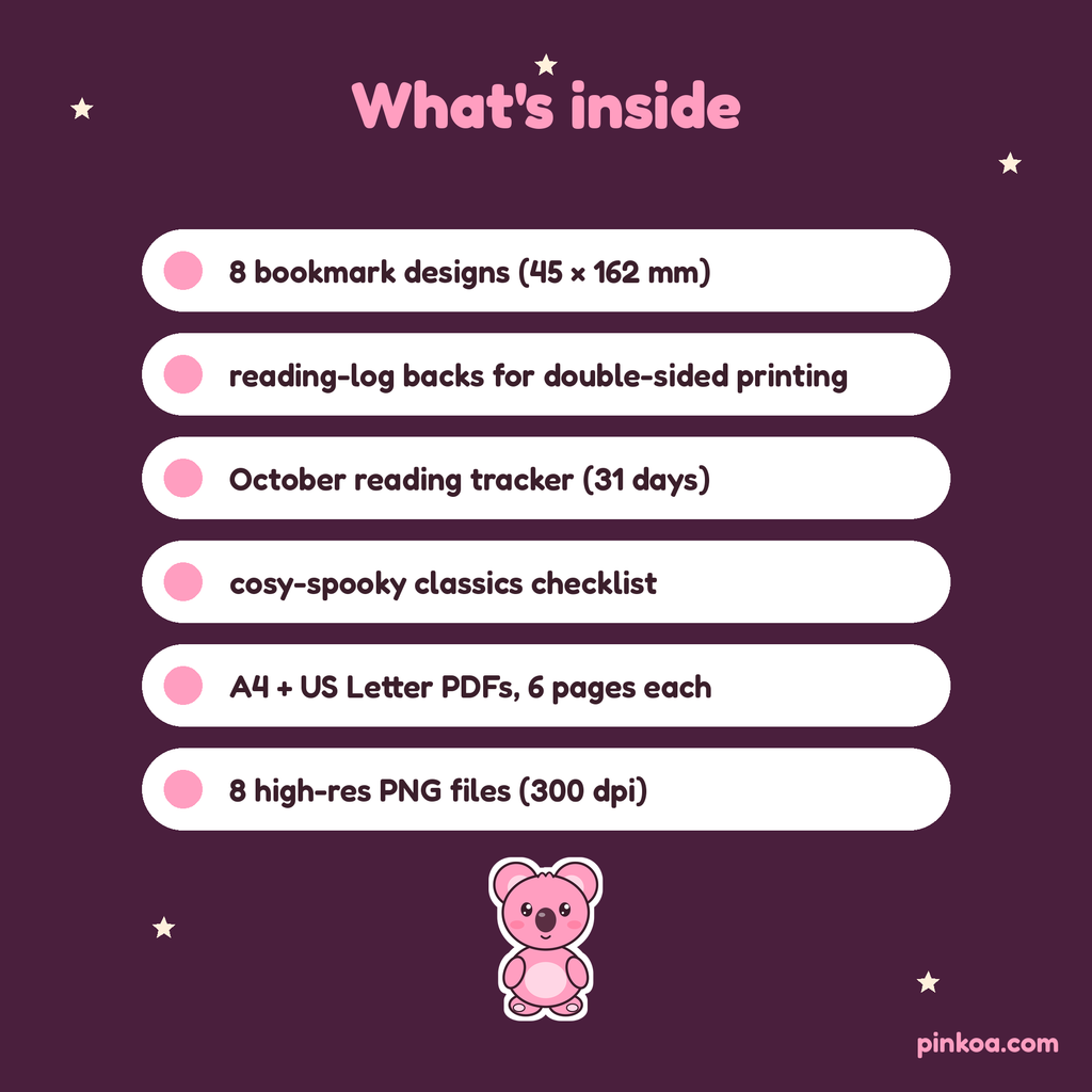 What's inside the bookmark pack