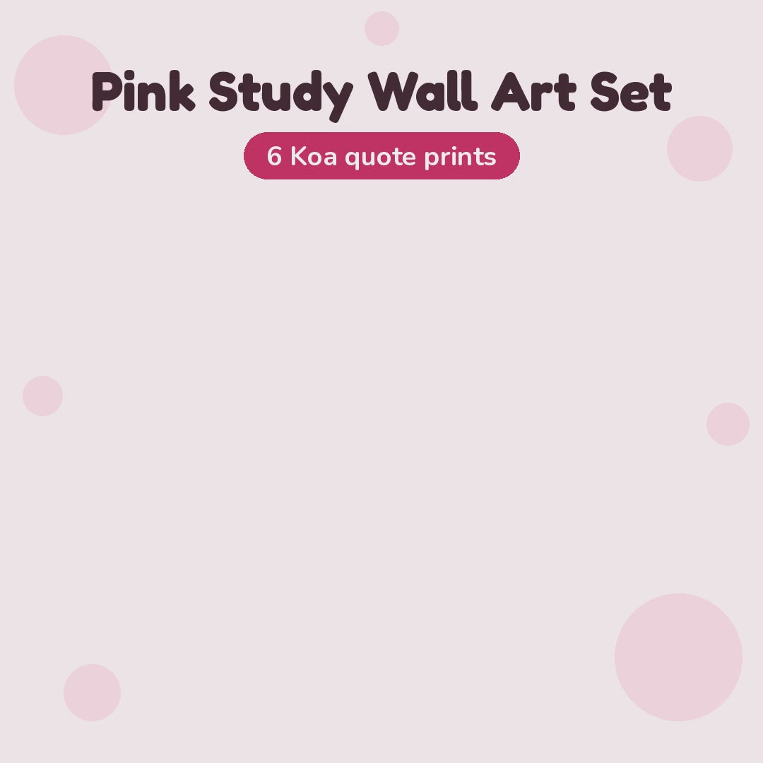 Video: all 6 Koa quote prints in the Pink Study Wall Art Set